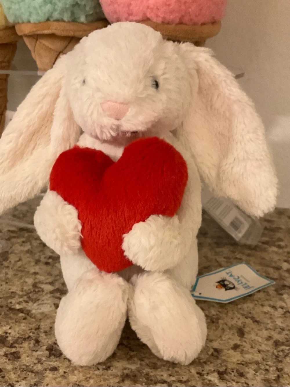 Jellycat Little Red Love Heart Bashful Bunny